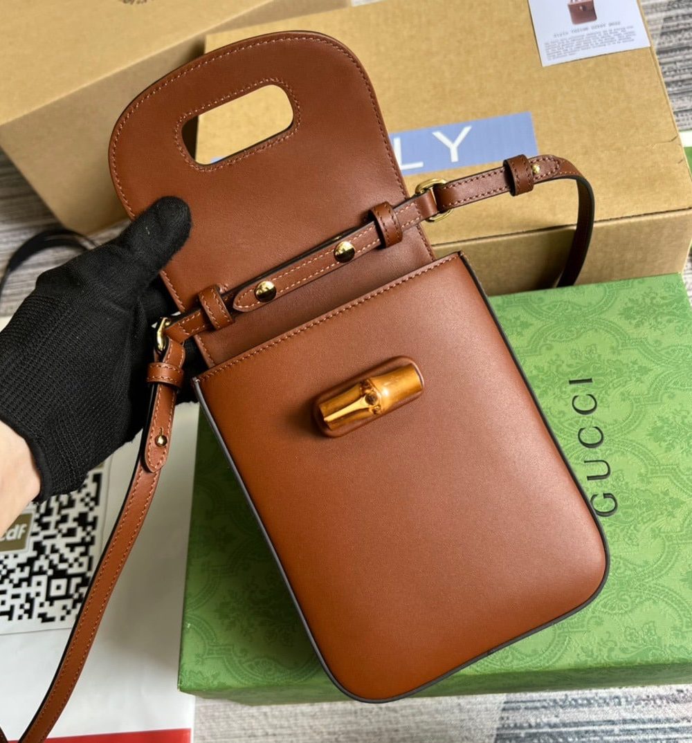 1:1 Replica Gucci Bamboo Mini Handbag Red For Women, Women's Bags 6.2in/16cm GG