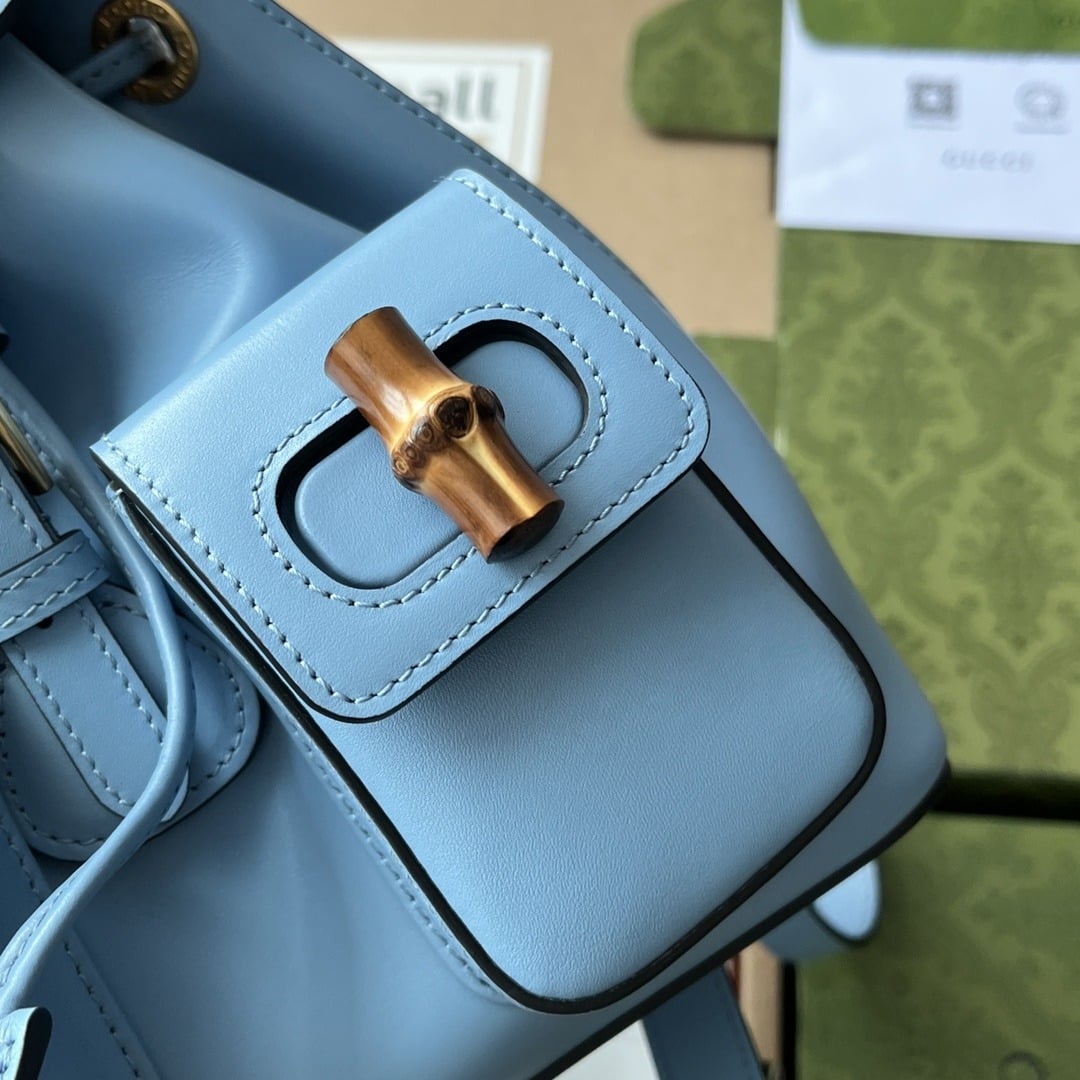 1:1 Replica Gucci Bamboo Small Backpack Blue For Women, Women's Bags 8.6in/22cm GG 702101 UZY0T 4338 - Image 7
