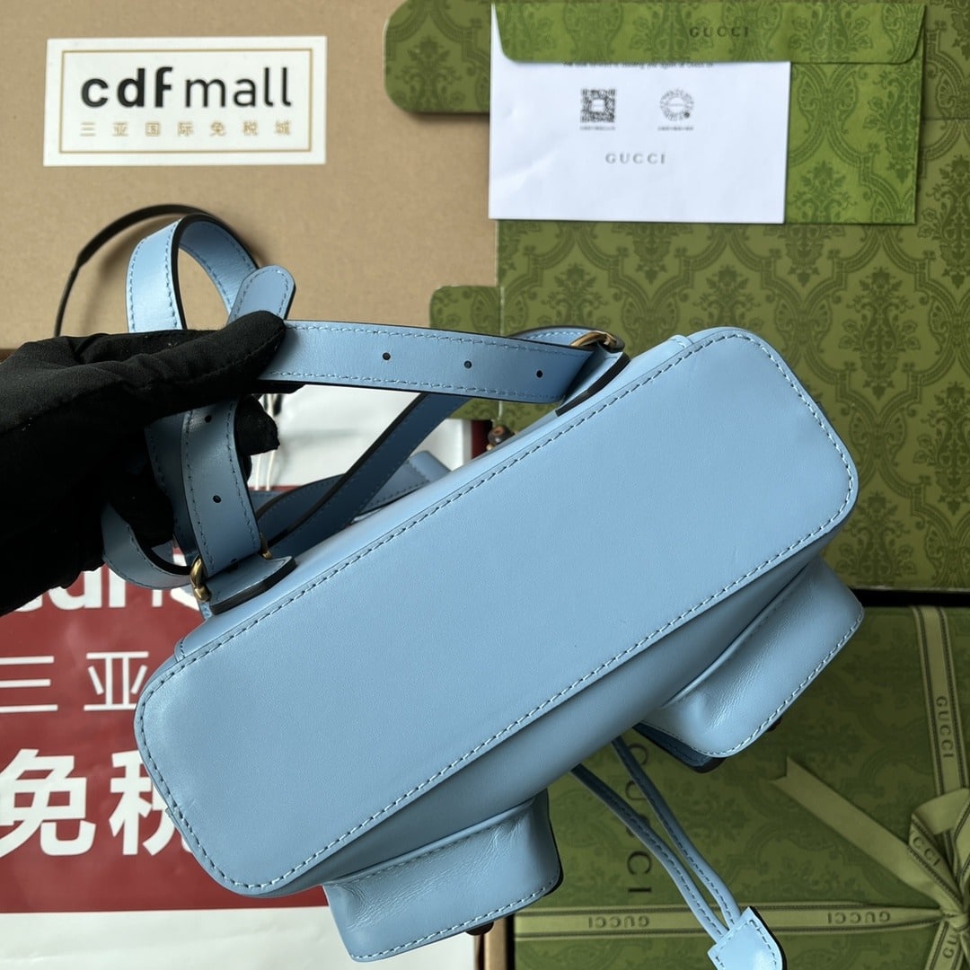 1:1 Replica Gucci Bamboo Small Backpack Blue For Women, Women's Bags 8.6in/22cm GG 702101 UZY0T 4338 - Image 6