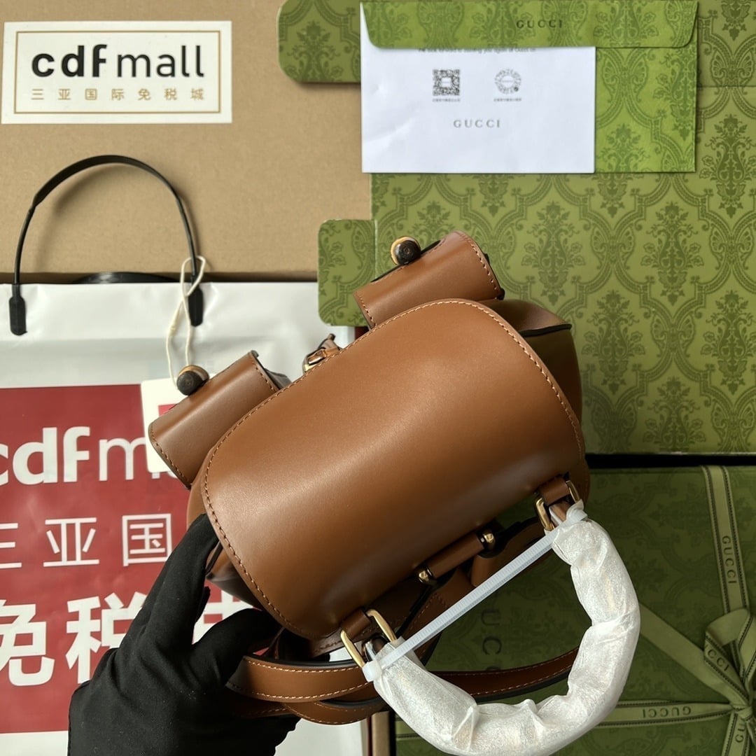 1:1 Replica Gucci Bamboo Small Backpack Brown For Women, Women's Bags 8.6in/22cm GG 702101 UZY0T 2535 - Image 2