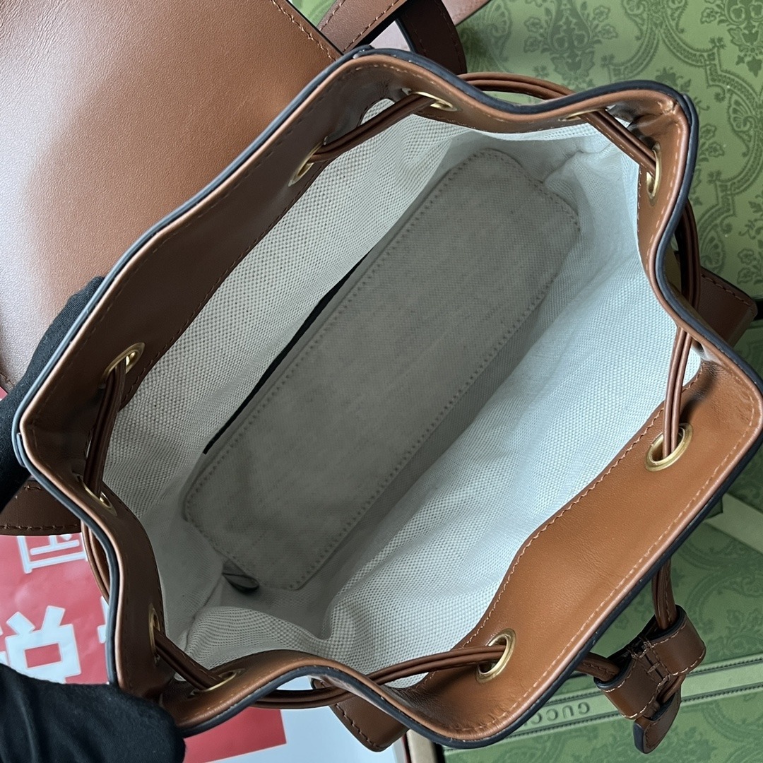 1:1 Replica Gucci Bamboo Small Backpack Brown For Women, Women's Bags 8.6in/22cm GG 702101 UZY0T 2535 - Image 5
