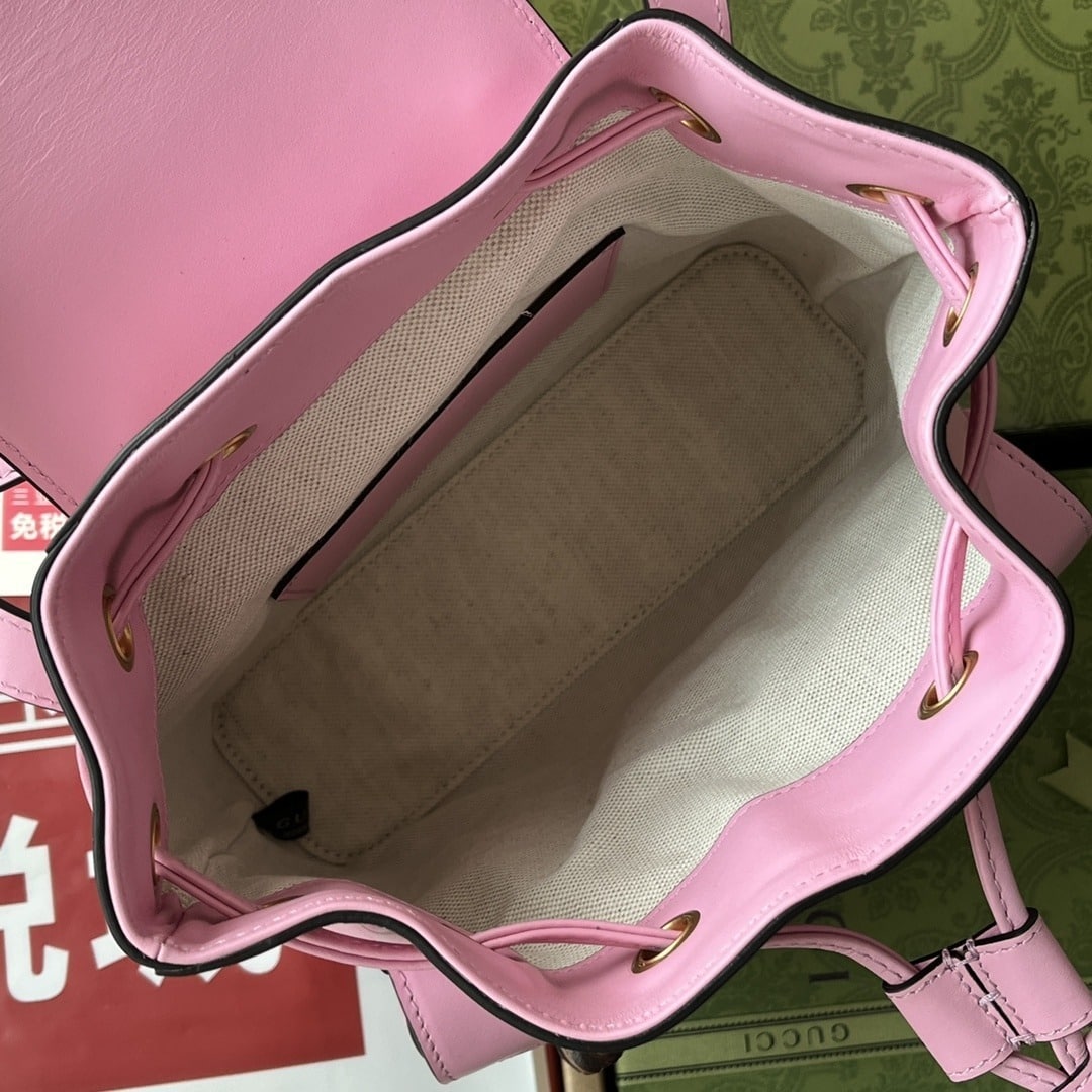 1:1 Replica Gucci Bamboo Small Backpack Pink For Women, Women's Bags 8.6in/22cm GG 702101 UZY0T 5814 - Image 3