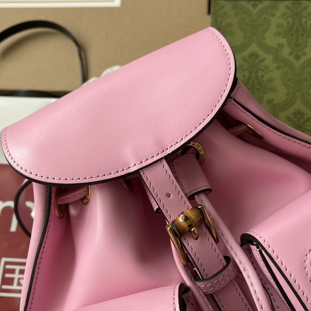 1:1 Replica Gucci Bamboo Small Backpack Pink For Women, Women's Bags 8.6in/22cm GG 702101 UZY0T 5814 - Image 7