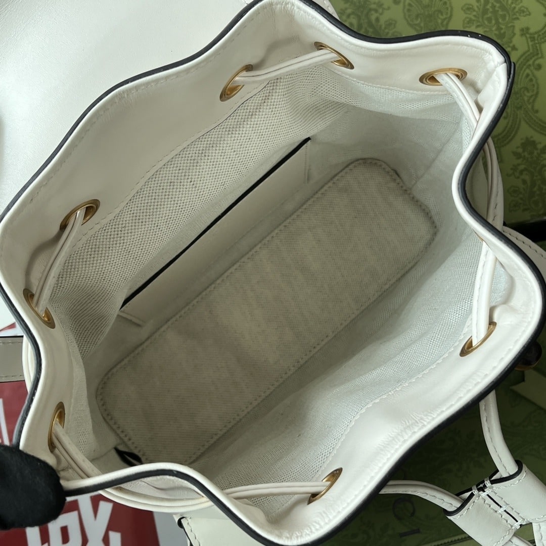 1:1 Replica Gucci Bamboo Small Backpack White For Women, Women's Bags 8.6in/22cm GG 702101 UZY0T 9022 - Image 8