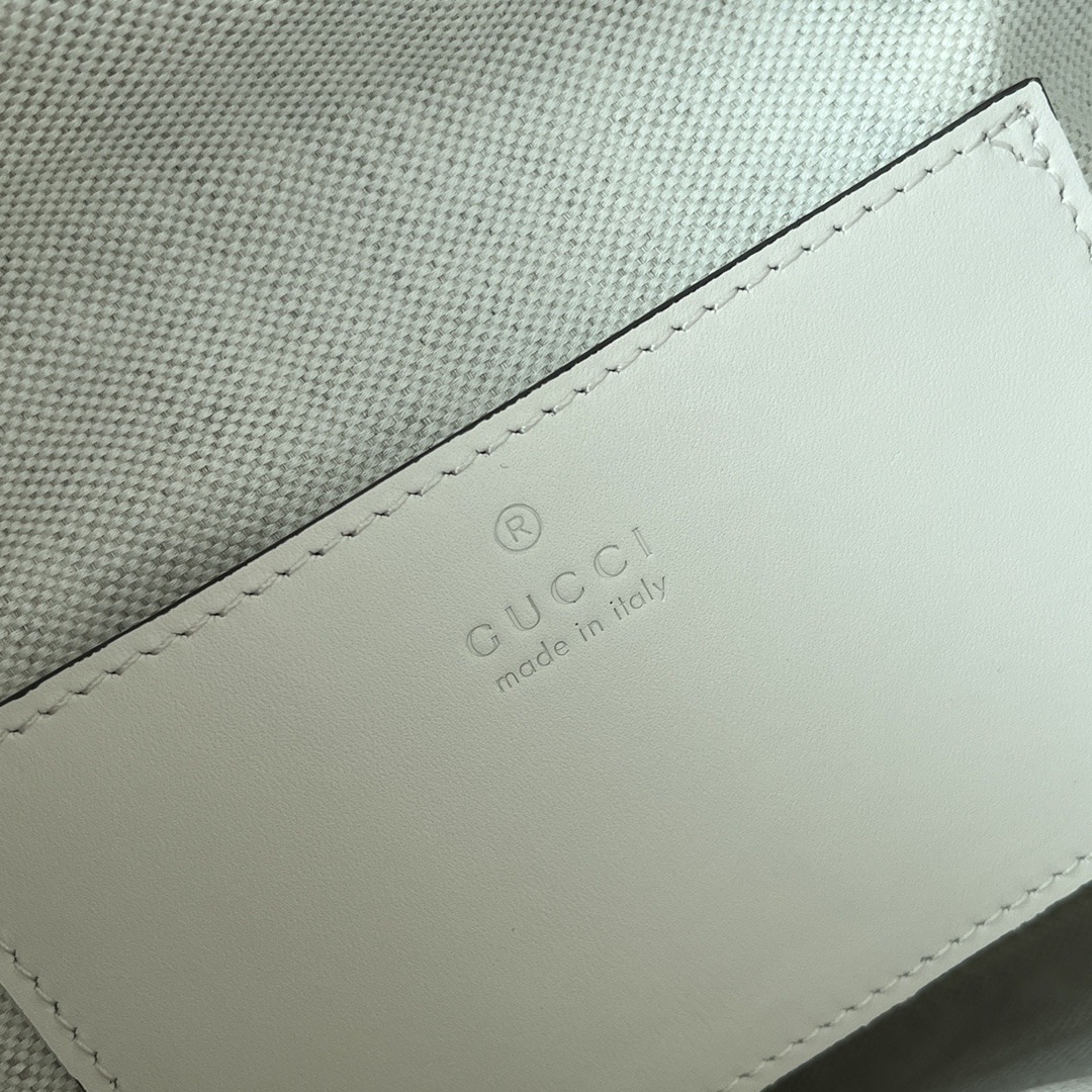 1:1 Replica Gucci Bamboo Small Backpack White For Women, Women's Bags 8.6in/22cm GG 702101 UZY0T 9022 - Image 5