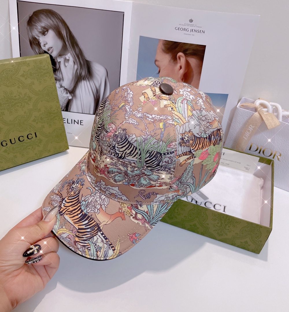 Gucci Baseball Hat With Tiger Pink GG Hat
