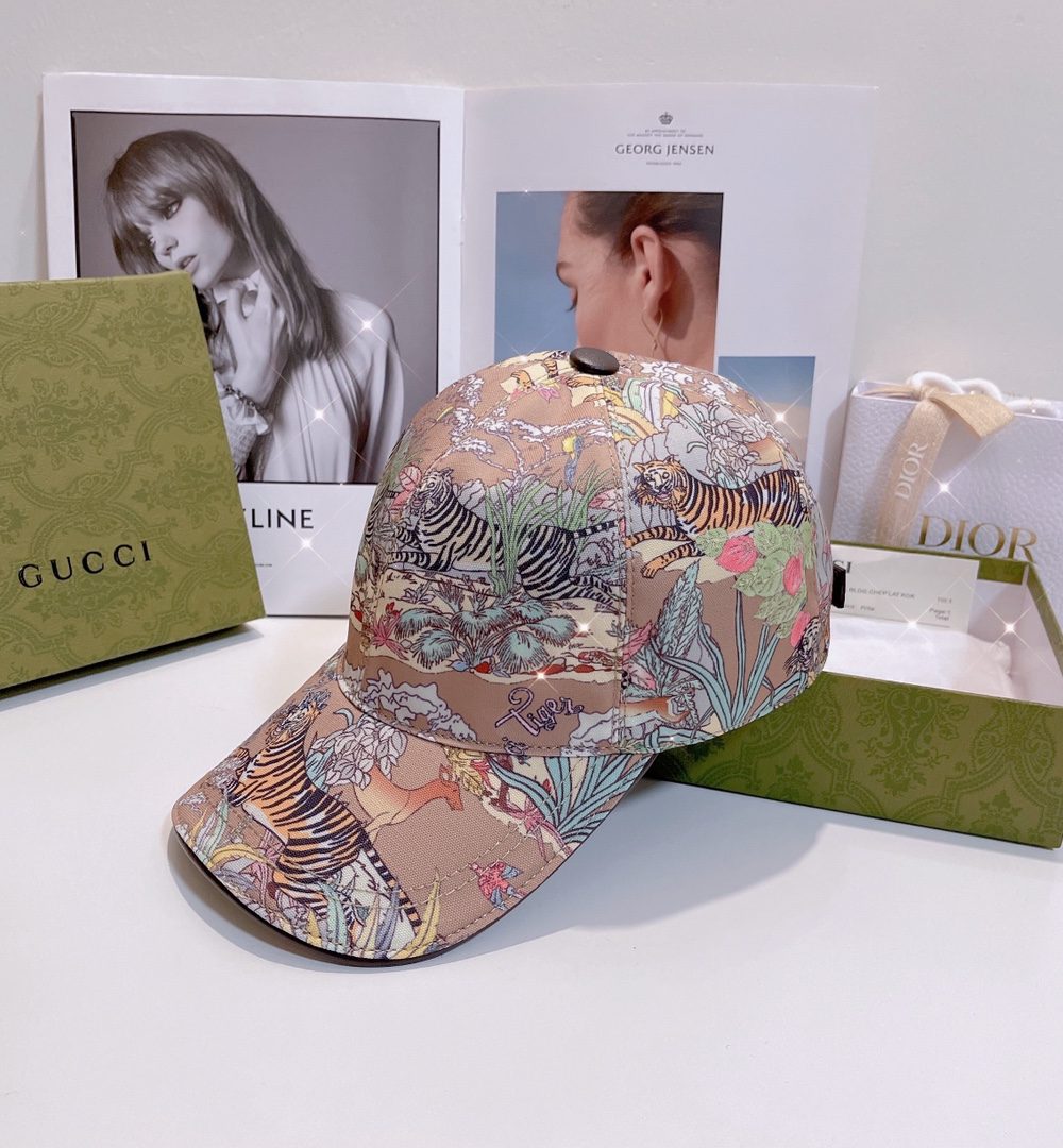 Gucci Baseball Hat With Tiger Pink GG Hat