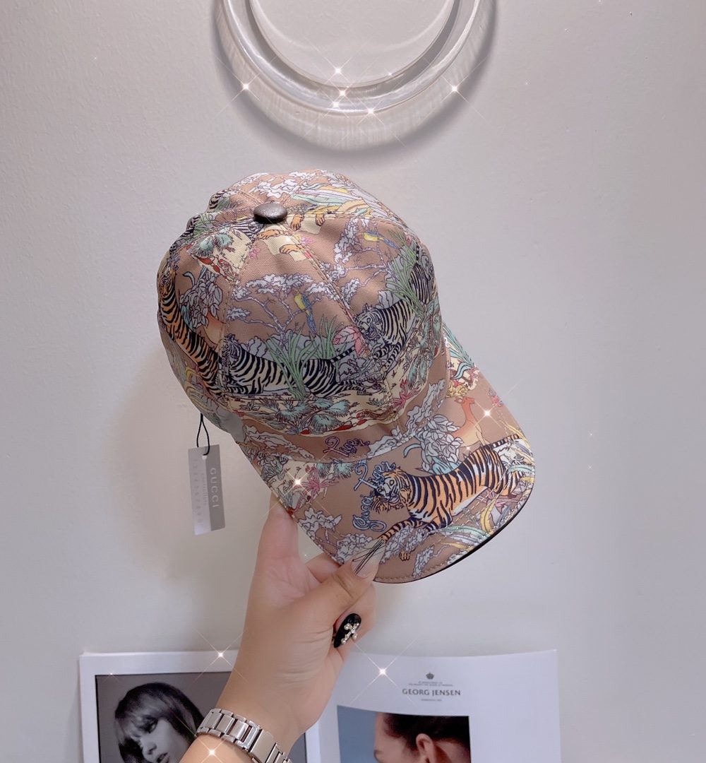 Gucci Baseball Hat With Tiger Pink GG Hat