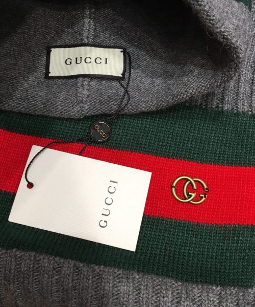 Gucci Beanie & Scarf Set In Grey 
