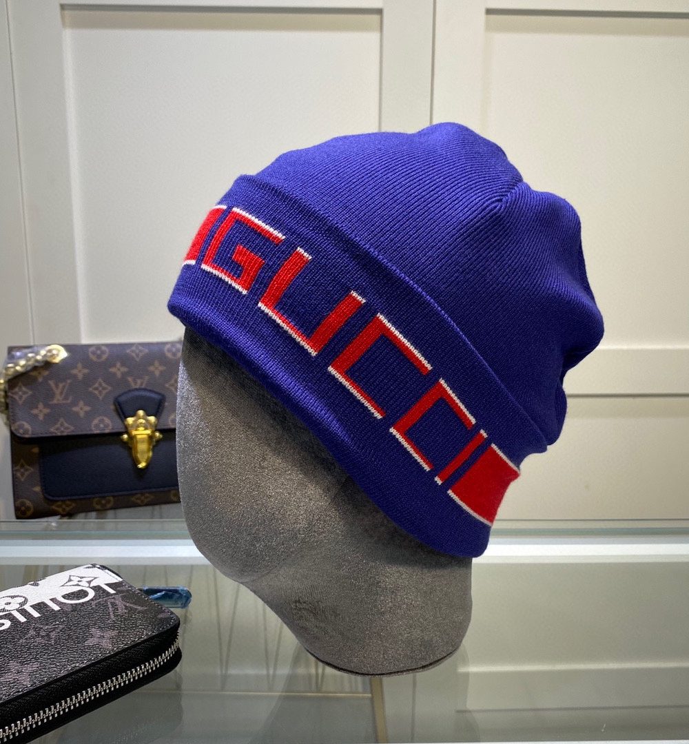 Gucci Beanie Cashmere In Blue
