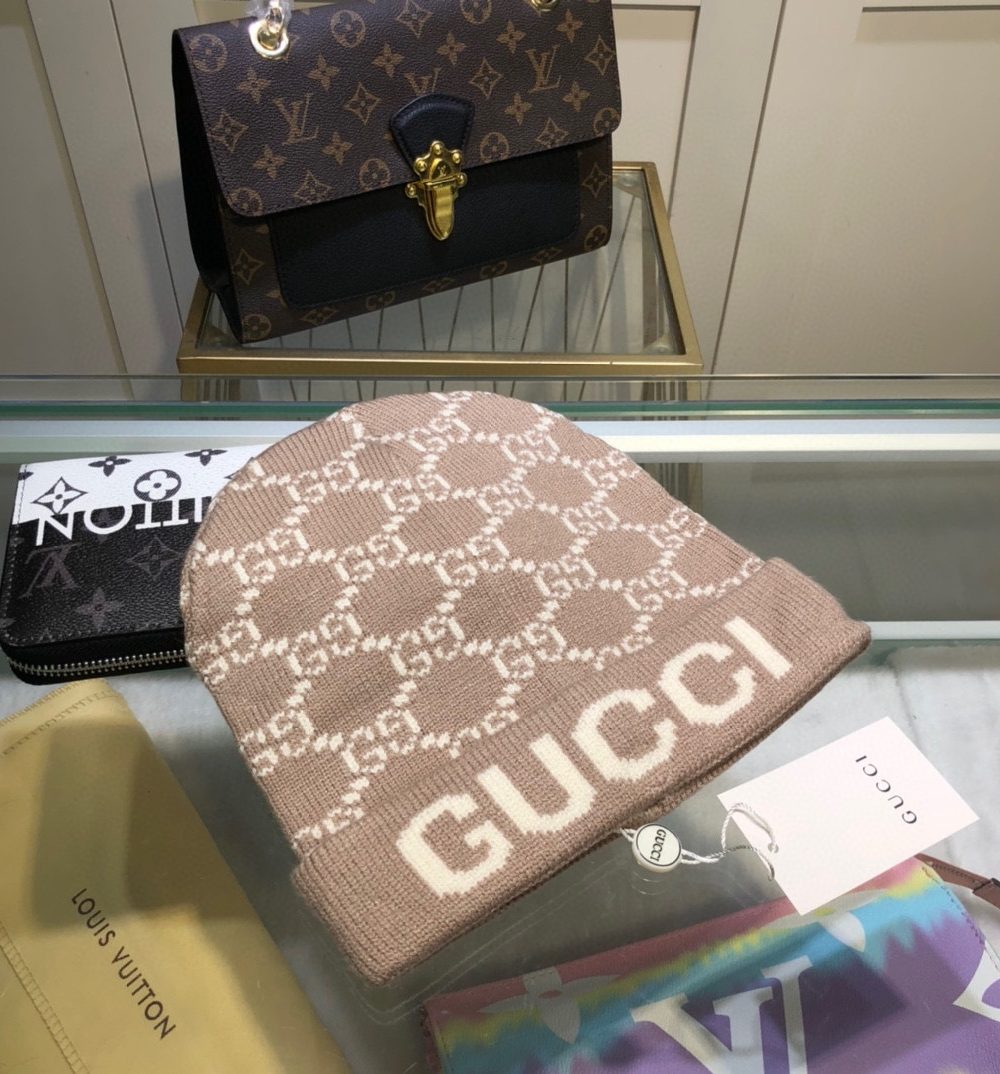 Gucci Beanie Cashmere In Brown