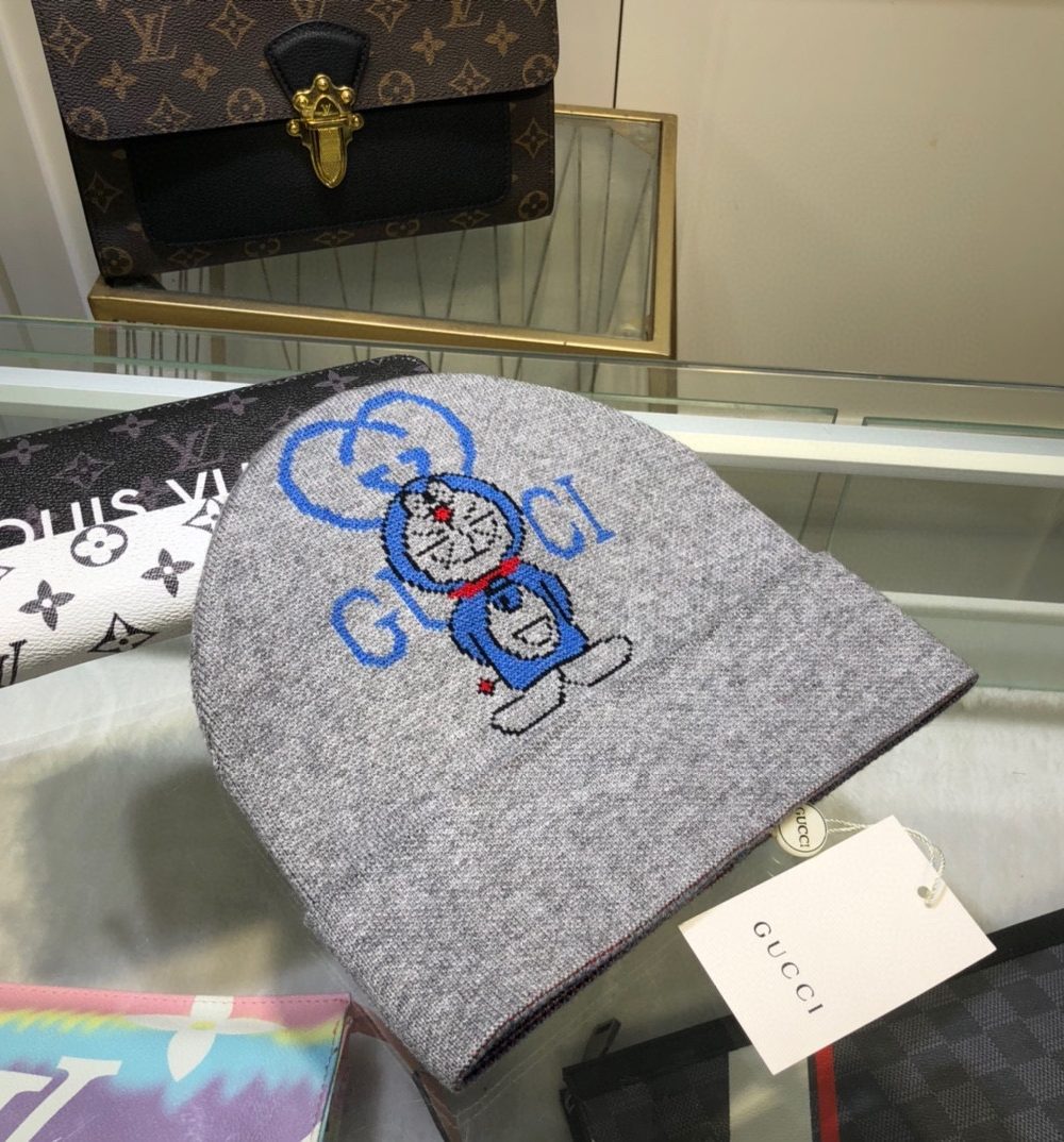 Gucci Beanie Cashmere In Grey