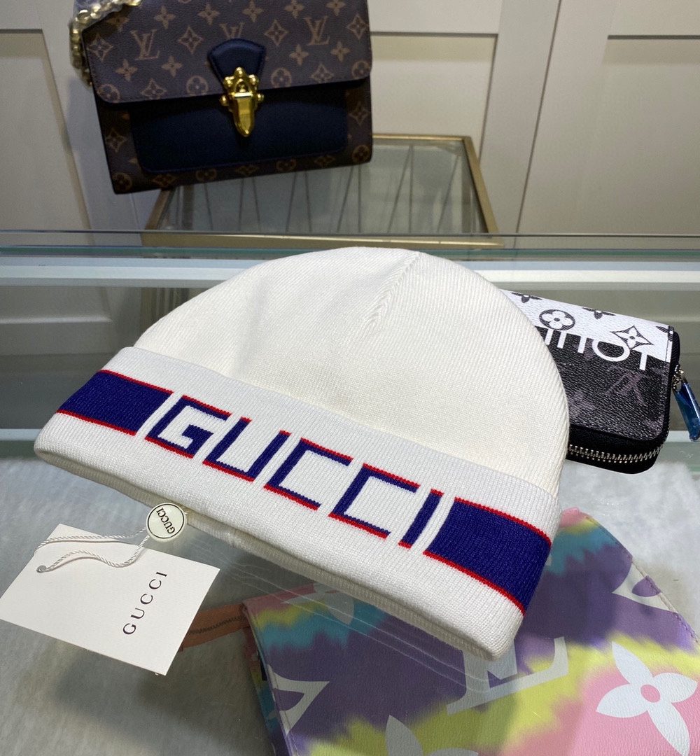 Gucci Beanie Cashmere In White