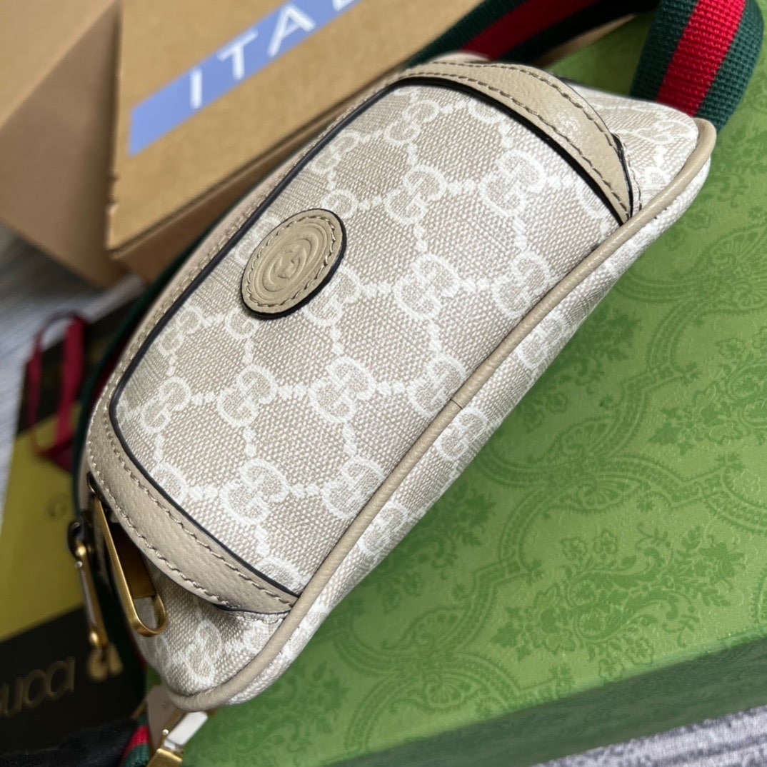 1:1 Replica Gucci Belt Bag With Interlocking G Beige And White GG Sumpreme Canvas For Women 9in/23cm GG 682933 UULCT 9682 - Image 3