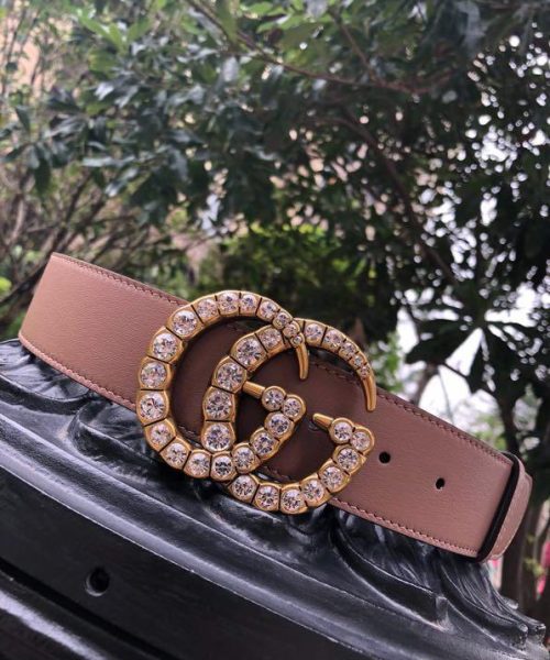 1:1 Replica Gucci Belt Beaded Double G Brown GG, Women Belt ‎453260