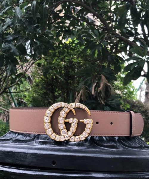 1:1 Replica Gucci Belt Beaded Double G Brown GG, Women Belt ‎453260