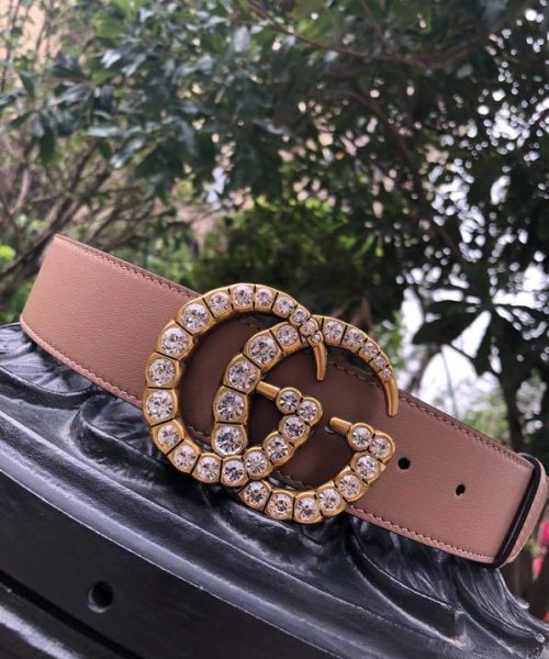 1:1 Replica Gucci Belt Beaded Double G Brown GG, Women Belt ‎453260