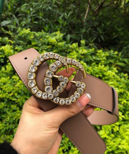 1:1 Replica Gucci Belt Beaded Double G Brown GG, Women Belt ‎453260
