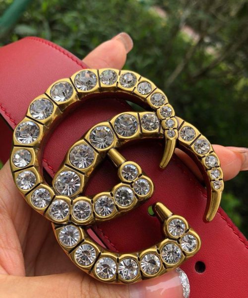 1:1 Replica Gucci Belt Beaded Double G Red GG, Women Belt 453260