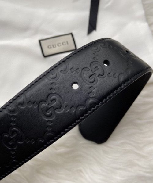 1:1 Replica Gucci Belt Signature With Interlocking G Buckle Black For Women, Women Belt