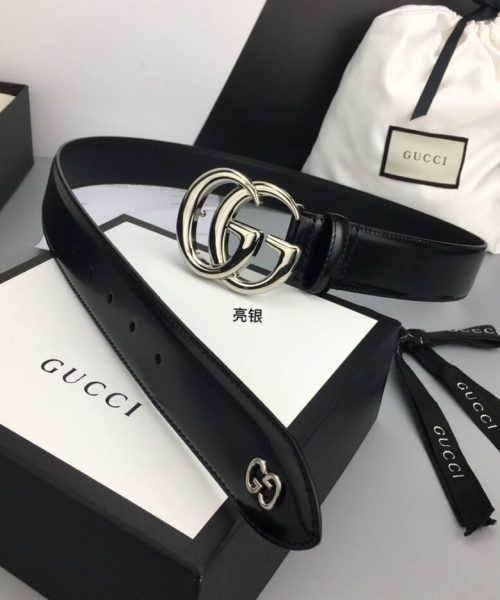 1:1 Replica Gucci Belt With Double G Buckle Black For Women, Women Belt