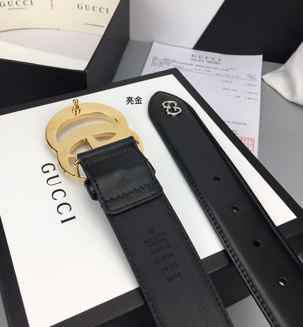 1:1 Replica Gucci Belt With Double G Buckle Black For Women, Women Belt