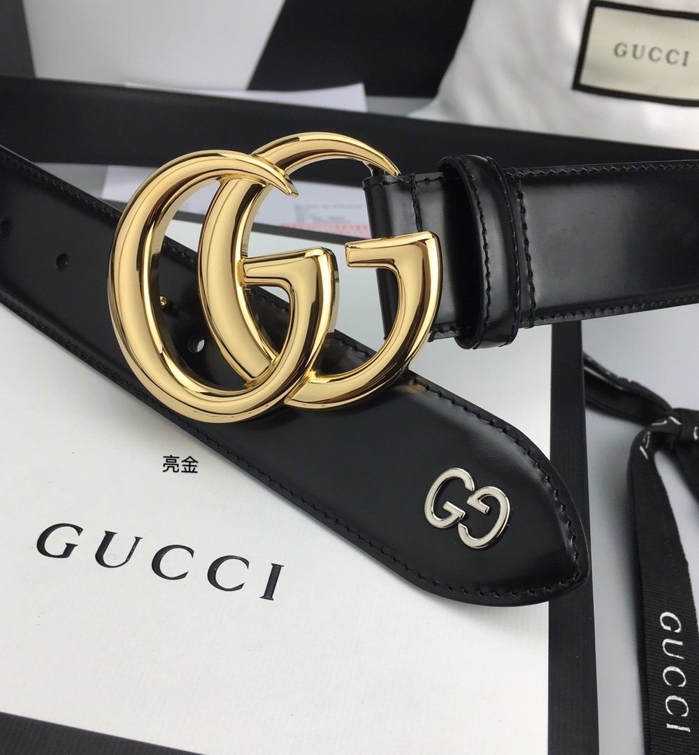 1:1 Replica Gucci Belt With Double G Buckle Black For Women, Women Belt