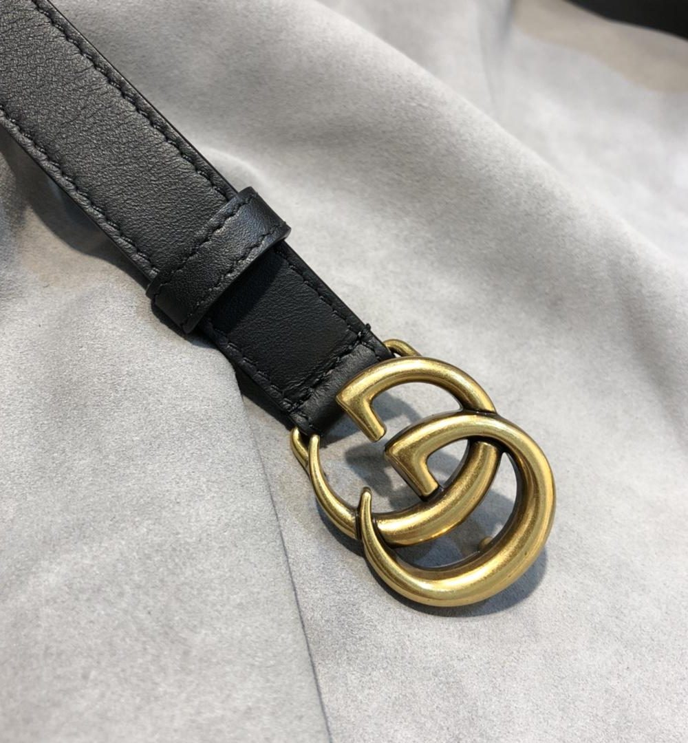 1:1 Replica Gucci Belt With Double G Buckle Black GG, Women Belt 414516 AP00T 1000