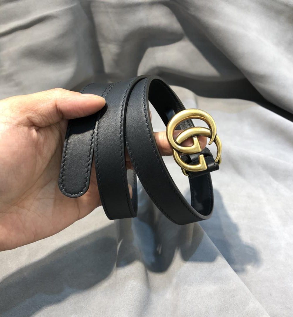 1:1 Replica Gucci Belt With Double G Buckle Black GG, Women Belt 414516 AP00T 1000