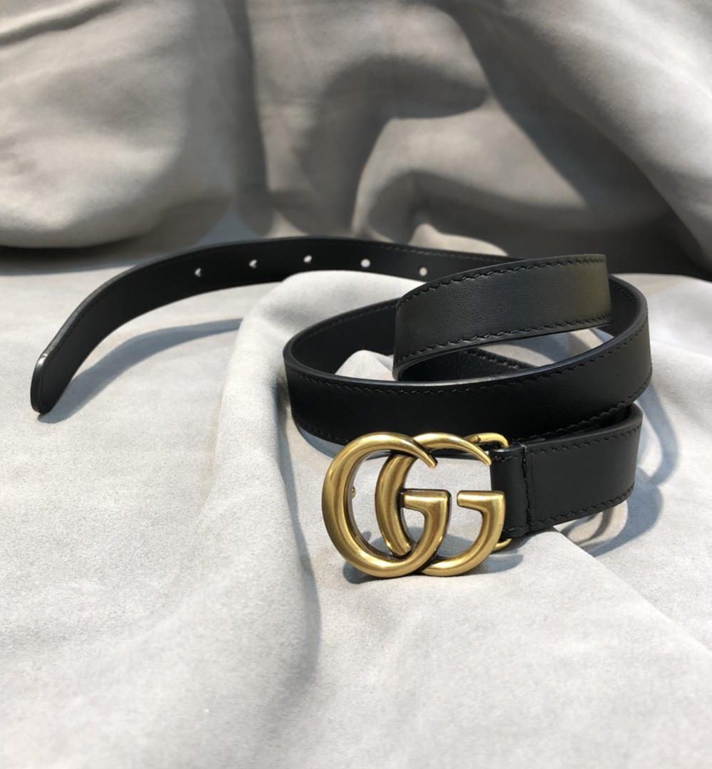 1:1 Replica Gucci Belt With Double G Buckle Black GG, Women Belt 414516 AP00T 1000
