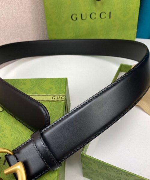 1:1 Replica Gucci Belt With Double G Snake Black For Women, Women Belt 458949 CVE0T 1000