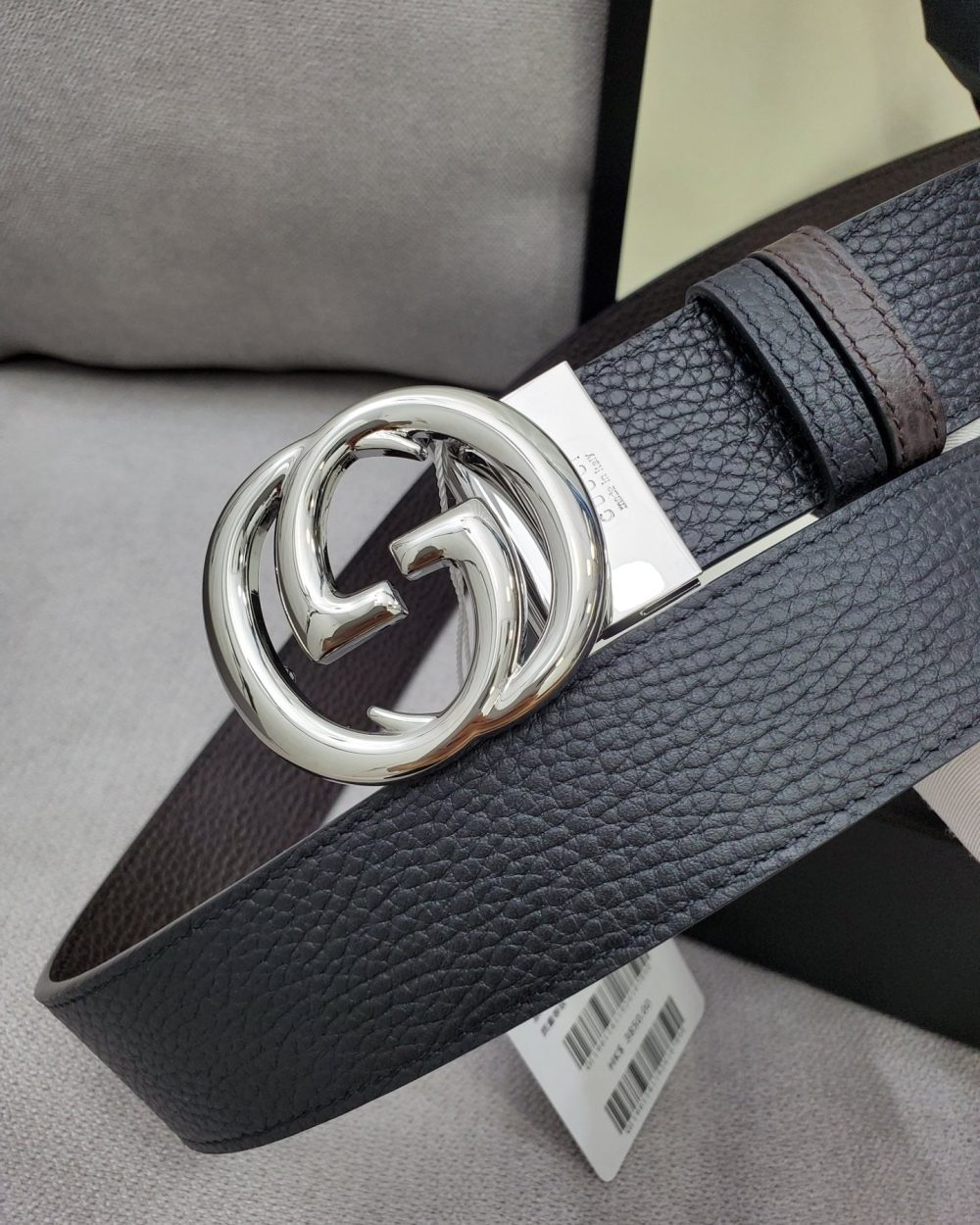 1:1 Replica Gucci Belt With Interlocking G Buckle Black For Women, Women Belt