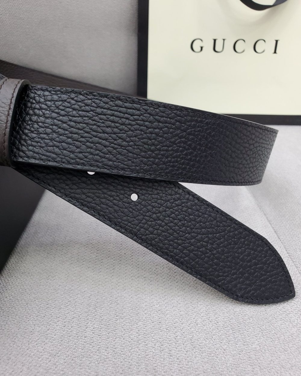 1:1 Replica Gucci Belt With Interlocking G Buckle Black For Women, Women Belt