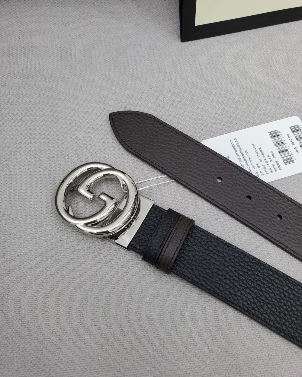 1:1 Replica Gucci Belt With Interlocking G Buckle Black For Women, Women Belt