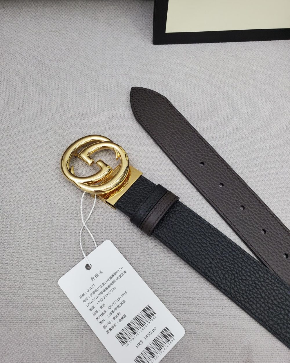 1:1 Replica Gucci Belt With Interlocking G Buckle Black For Women, Women Belt