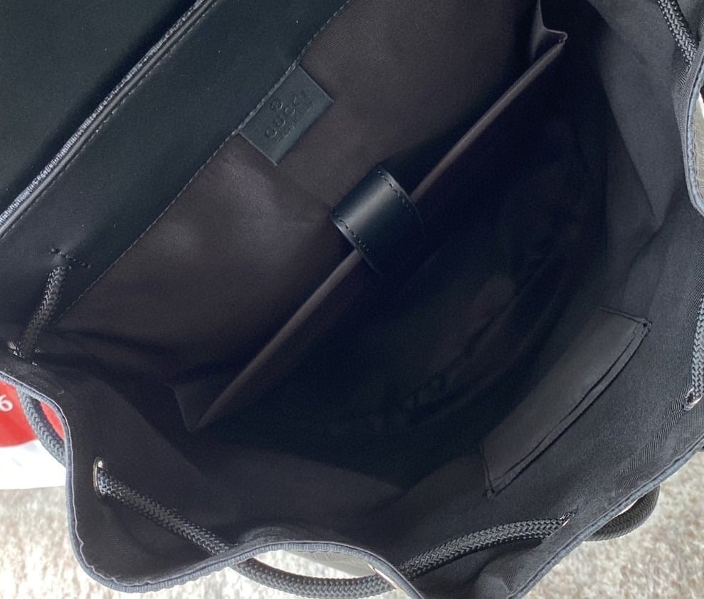 1:1 Replica Gucci Black Backpack Black/Grey Soft GG Supreme Blue And Red Web For Men 16.5in/42cm 495563 K9R8X 1071 - Image 6