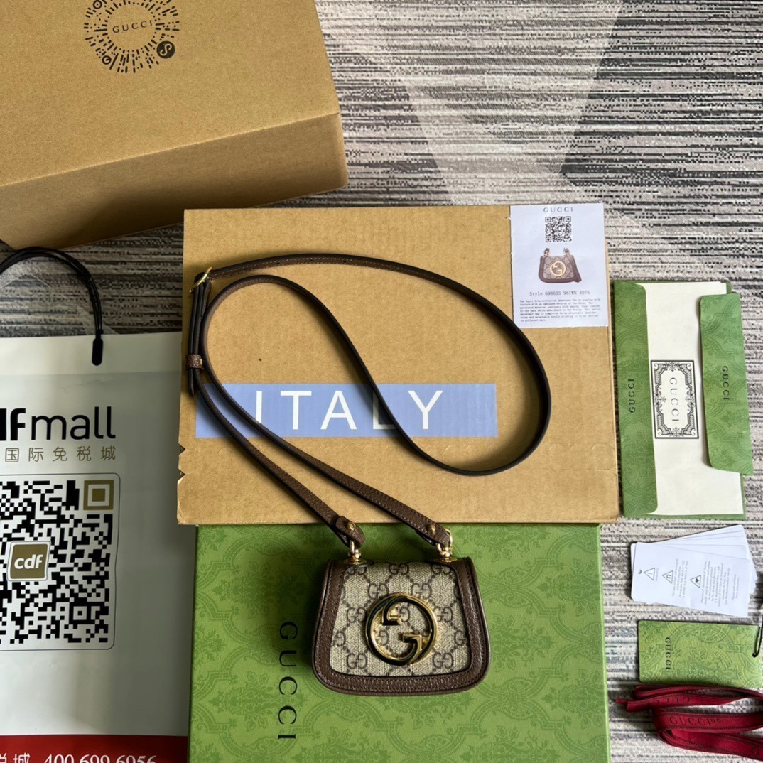 1:1 Replica Gucci Blondie Card Case Wallet Beige For Women, Women's Bags 4.5in/12cm GG 698635 K9GSG 8358