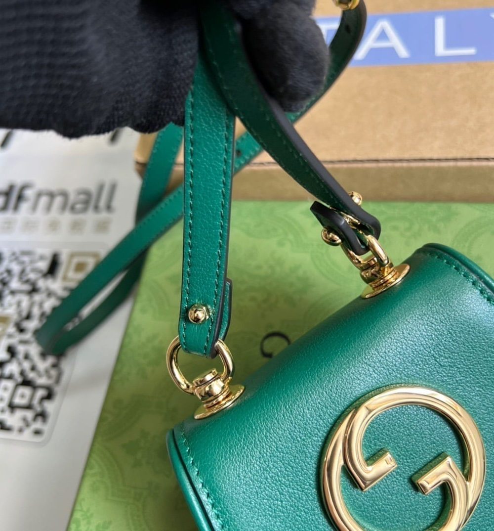 1:1 Replica Gucci Blondie Card Case Wallet Green For Women, Women's Bags 4.5in/12cm GG 698635 UXX0G 3120