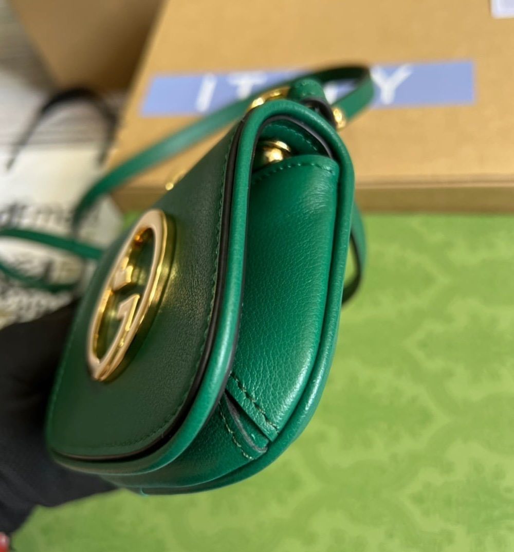 1:1 Replica Gucci Blondie Card Case Wallet Green For Women, Women's Bags 4.5in/12cm GG 698635 UXX0G 3120