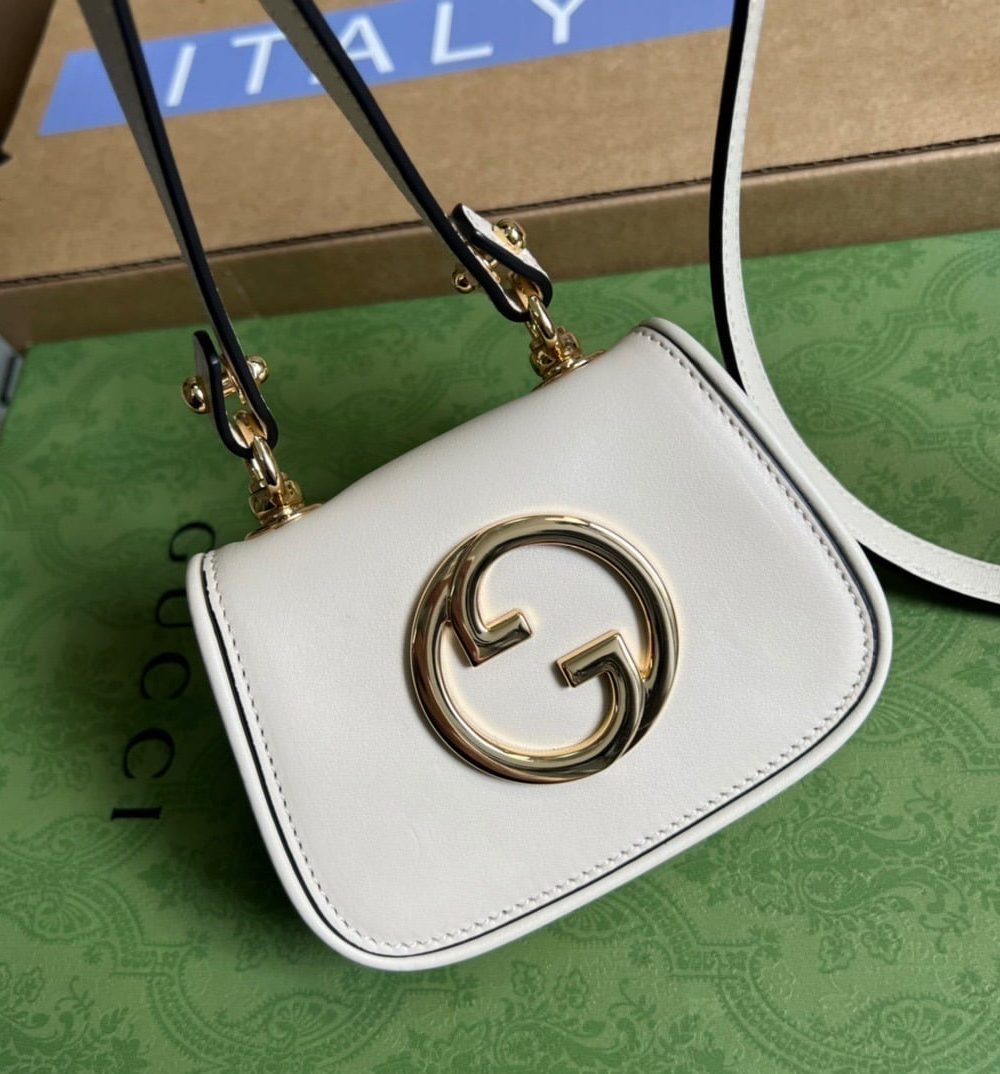 1:1 Replica Gucci Blondie Card Case Wallet White For Women, Women's Bags 4.5in/12cm GG 698635 UXX0G 9022