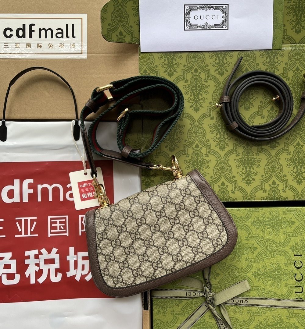 1:1 Replica Gucci Blondie Mini Bag Brown And Beige For Women, Women's Bags 8.7in/22cm GG