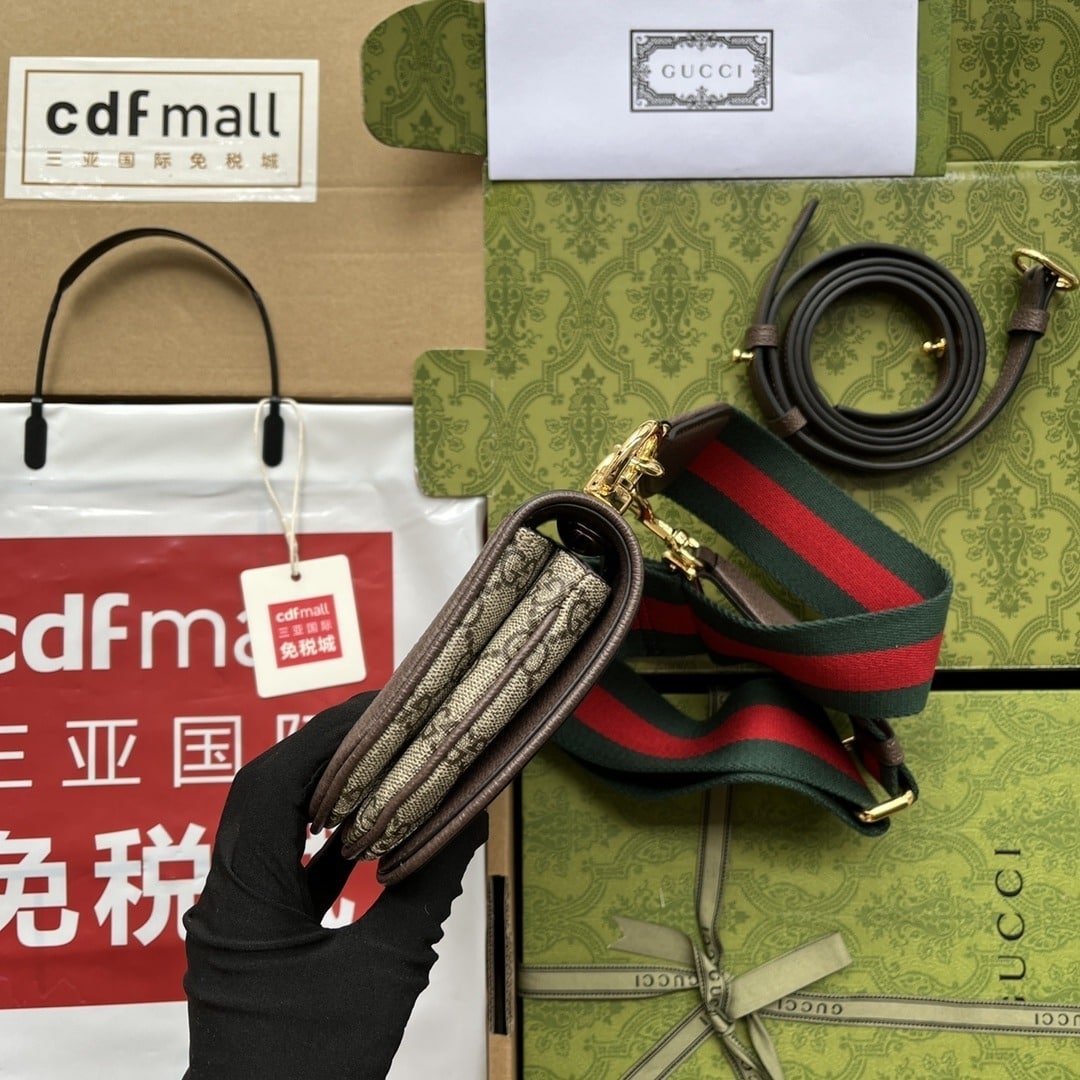 1:1 Replica Gucci Blondie Mini Bag Brown And Beige For Women, Women's Bags 8.7in/22cm GG - Image 5