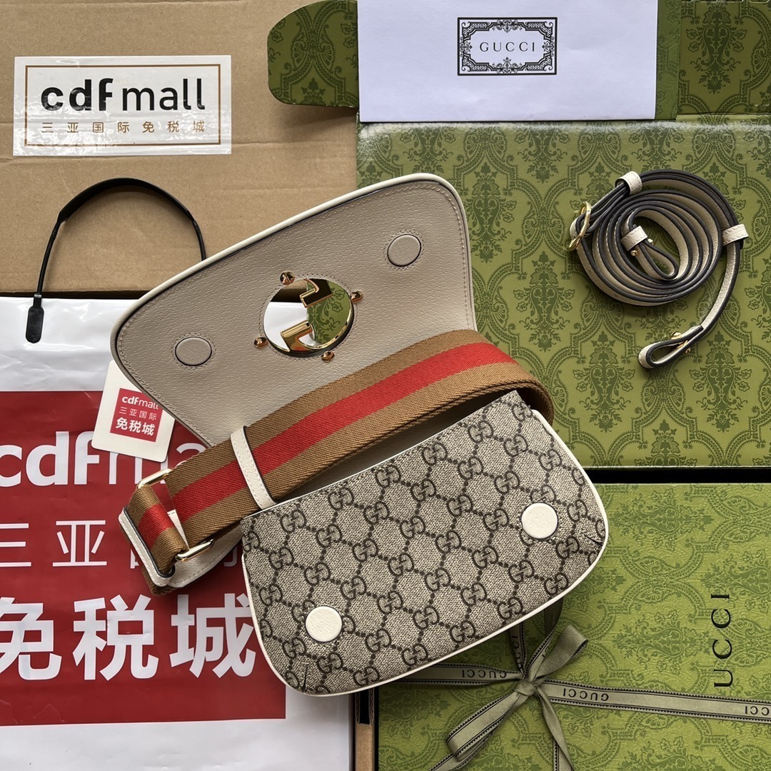 1:1 Replica Gucci Blondie Mini Bag Brown And White For Women, Women's Bags 8.7in/22cm GG - Image 3