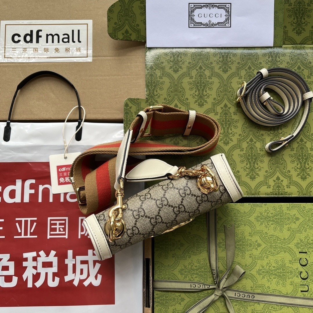 1:1 Replica Gucci Blondie Mini Bag Brown And White For Women, Women's Bags 8.7in/22cm GG - Image 8