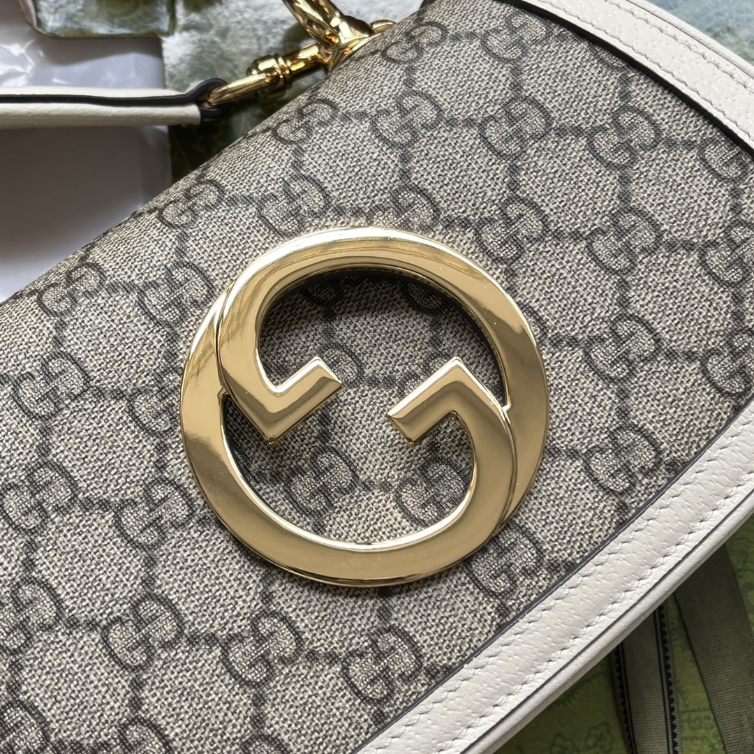 1:1 Replica Gucci Blondie Mini Bag Brown And White For Women, Women's Bags 8.7in/22cm GG - Image 6