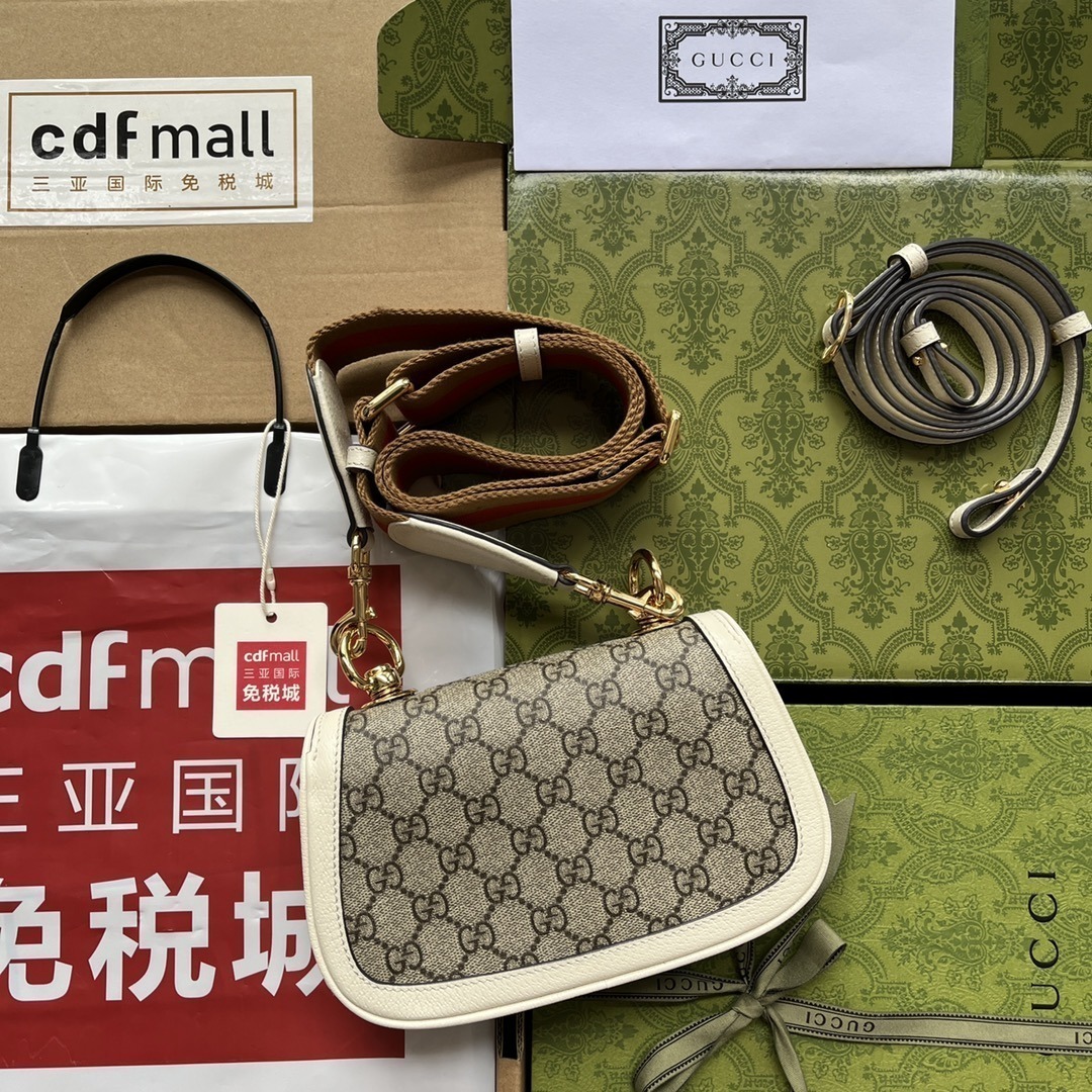1:1 Replica Gucci Blondie Mini Bag Brown And White For Women, Women's Bags 8.7in/22cm GG - Image 4