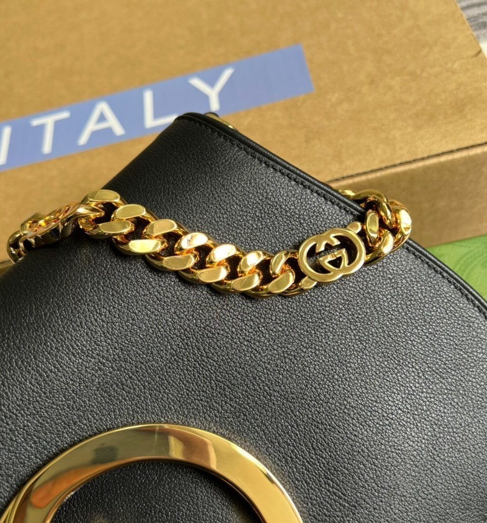 1:1 Replica Gucci Blondie Shoulder Bag Black For Women, Women's Bags 11in/28cm GG‎ 699268 UXX0G 1000