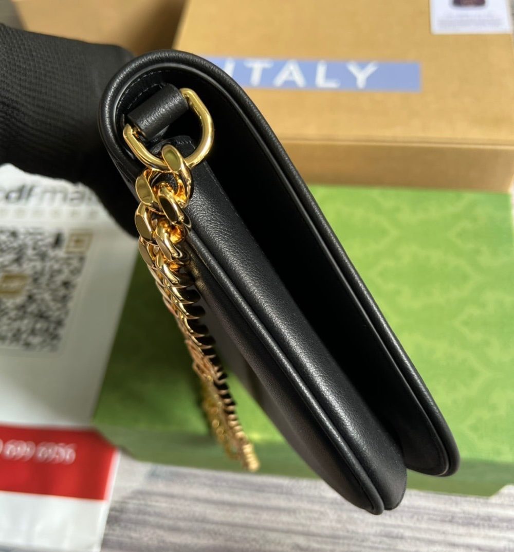 1:1 Replica Gucci Blondie Shoulder Bag Black For Women, Women's Bags 11in/28cm GG‎ 699268 UXX0G 1000