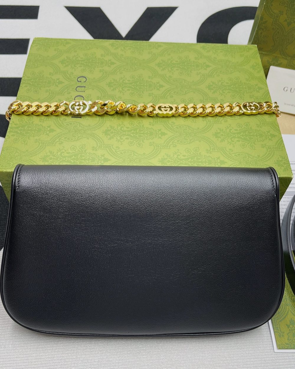 1:1 Replica Gucci Blondie Shoulder Bag Black For Women, Women's Bags 11in/28cm GG‎ 699268 UXX0G 1000