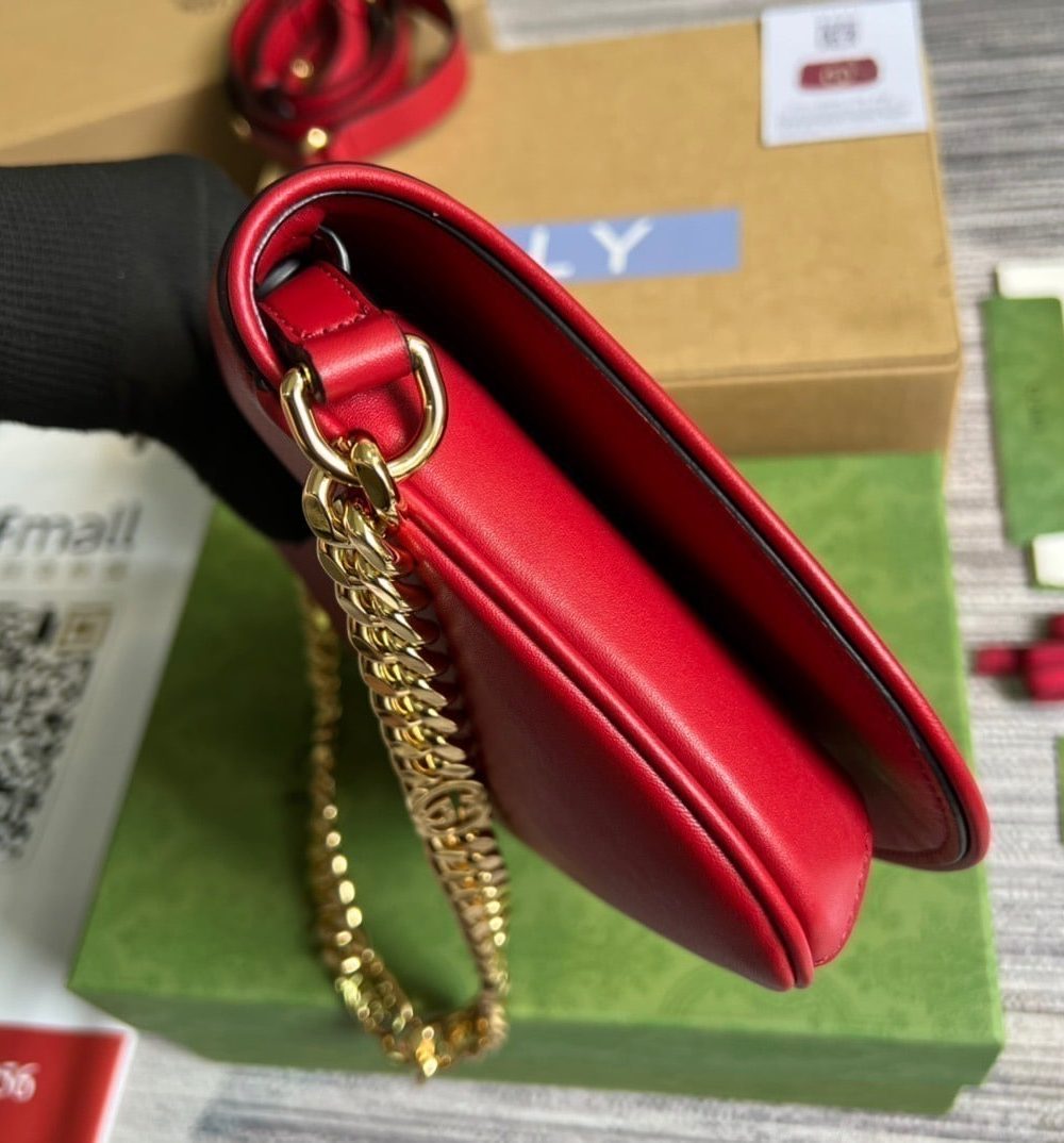 1:1 Replica Gucci Blondie Shoulder Bag Red For Women, Women's Bags 11in/28cm GG‎